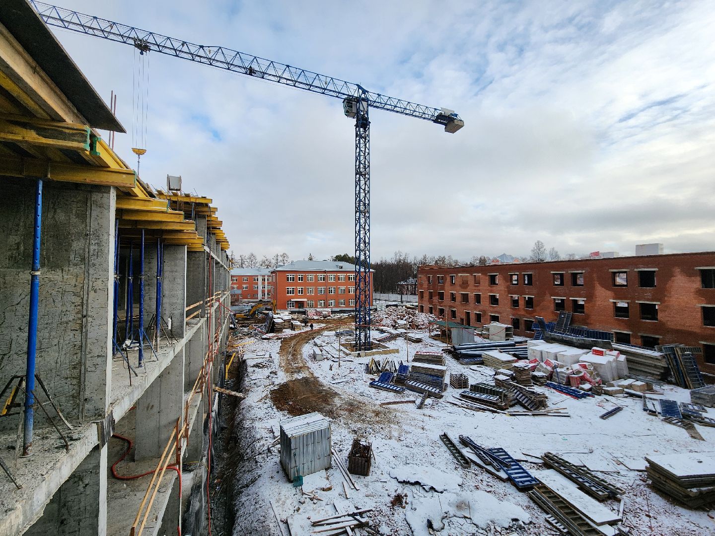 Чехов, поселок Мещерское, психбольница, новый лечебный корпус, строительство, реконструкция, опалубка, вертикалка,