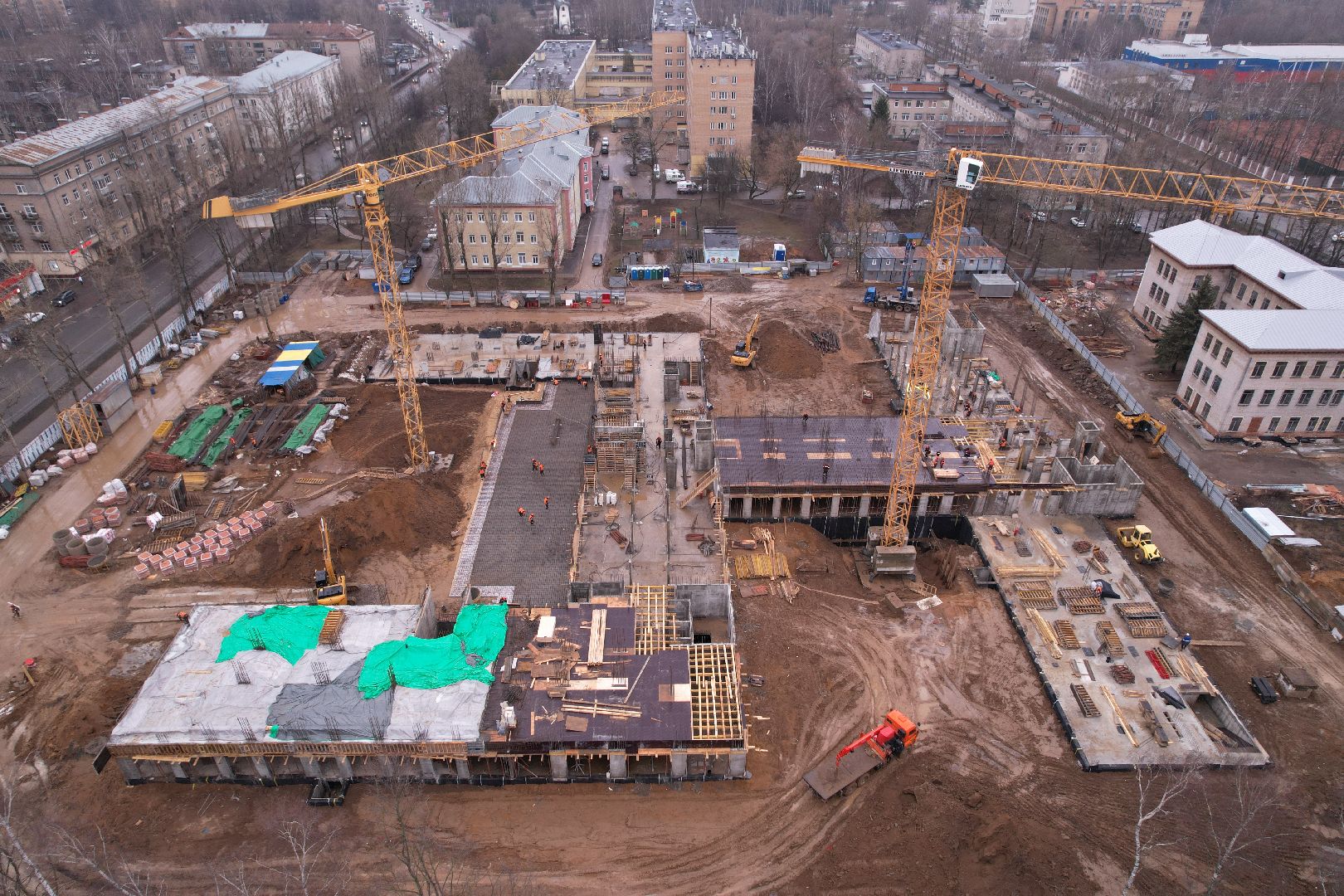 видео с коптера, поликлиника, королёв,