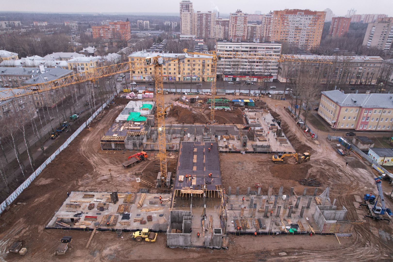 видео с коптера, поликлиника, королёв,