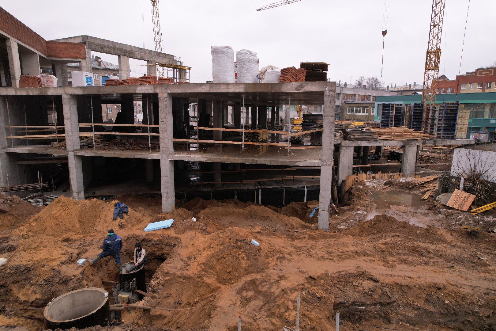 видео с коптера, королёв, школа,