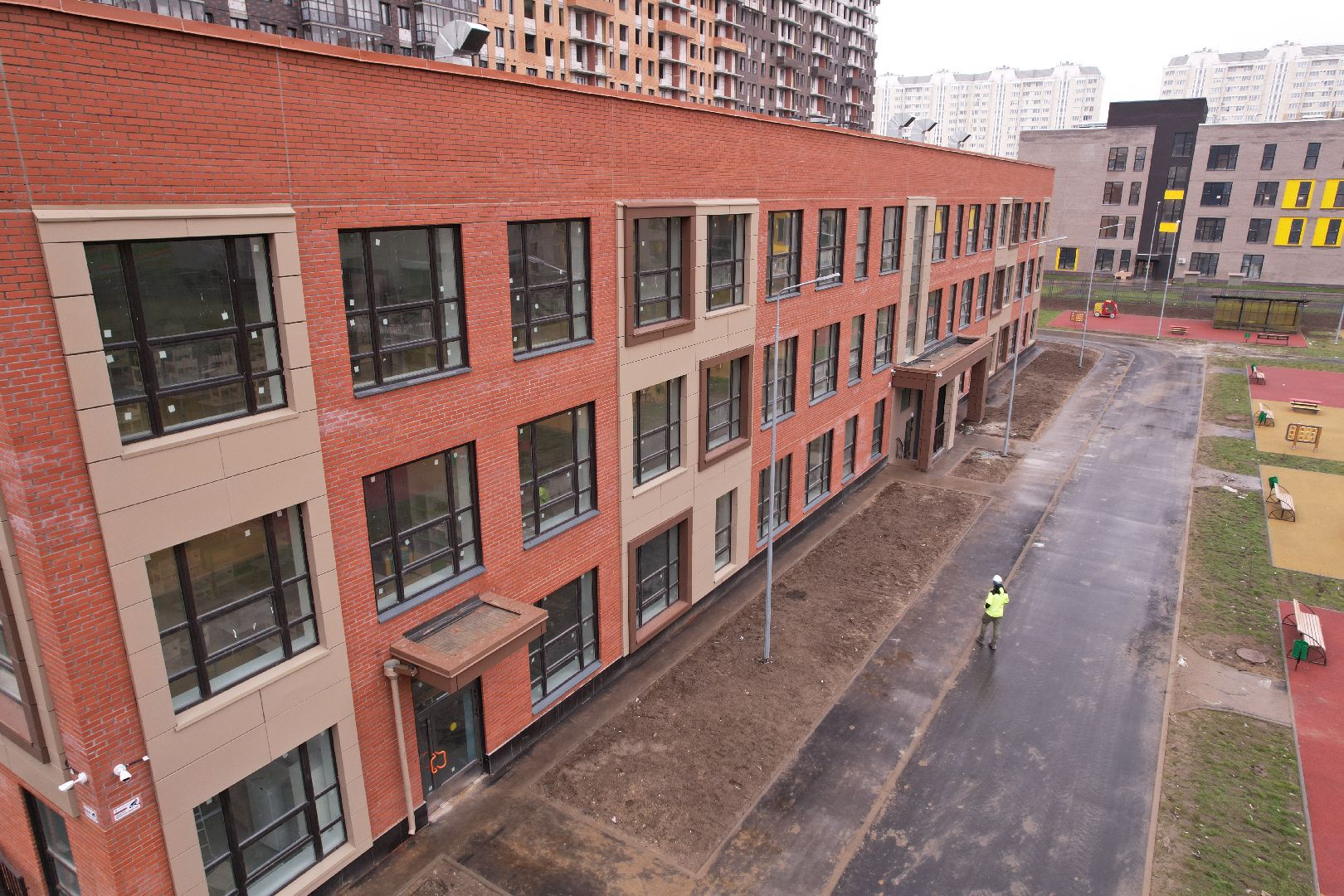 видео с коптера, балашиха, детский сад,