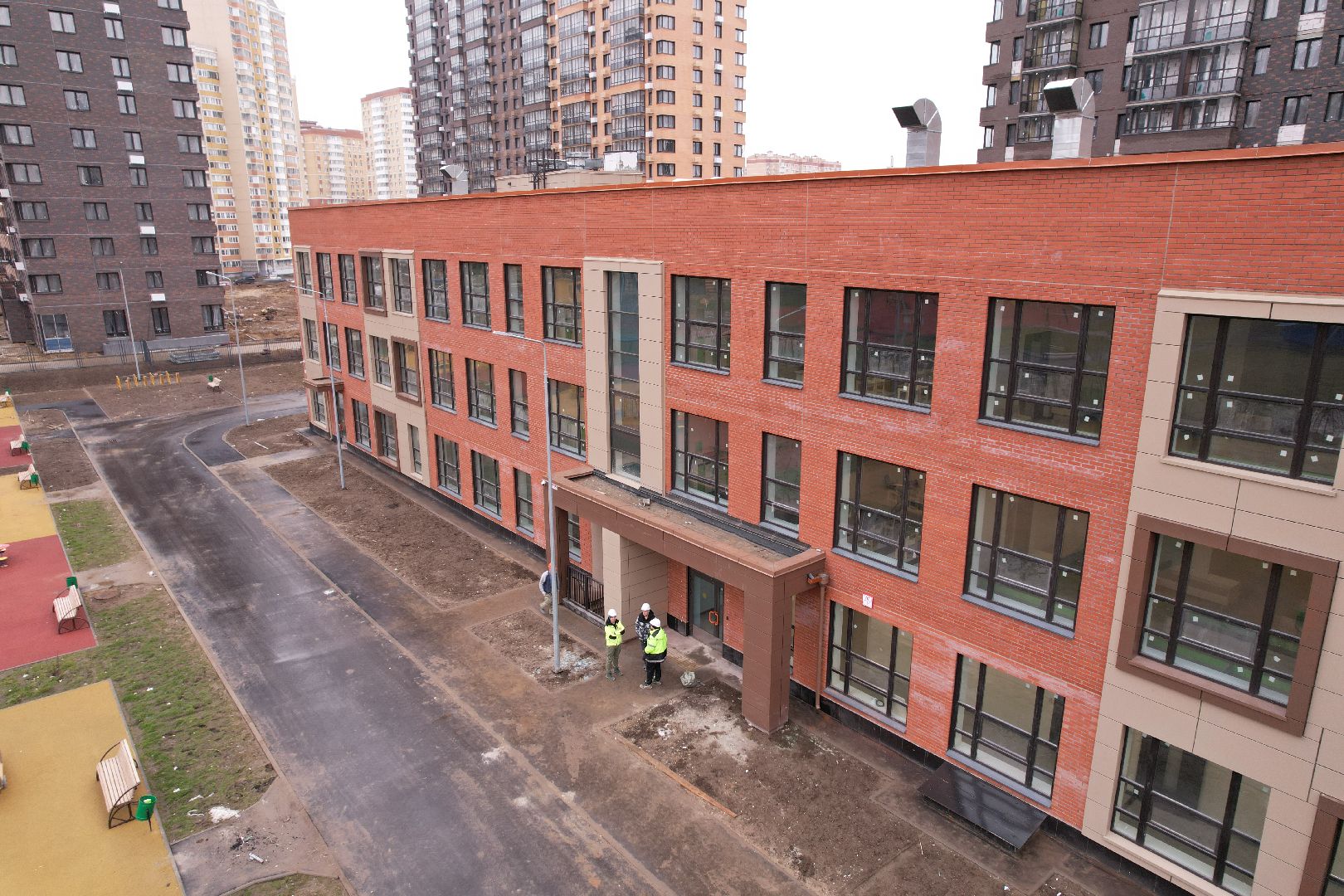 видео с коптера, балашиха, детский сад,