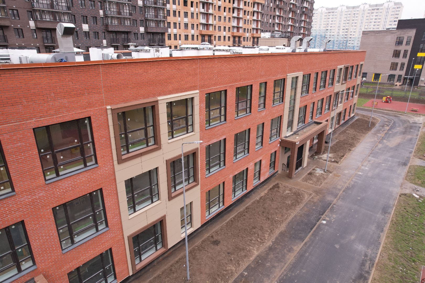 видео с коптера, балашиха, детский сад,