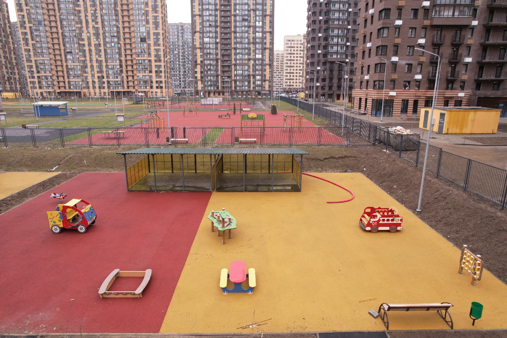 видео с коптера, балашиха, детский сад,