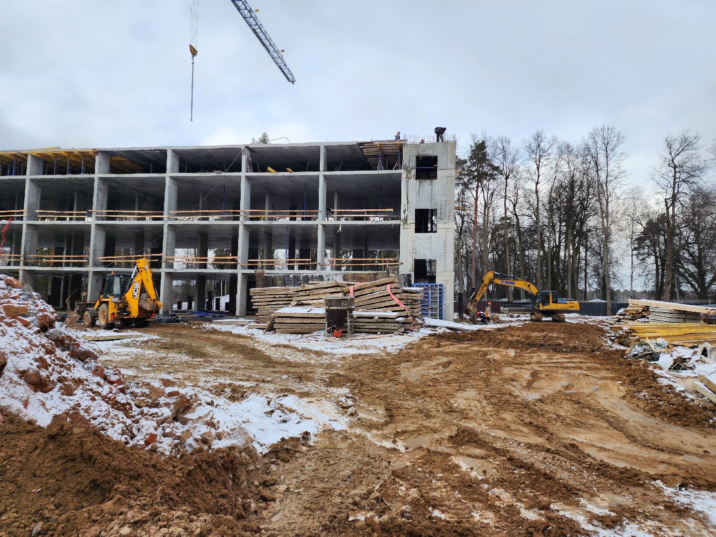 Чехов, поселок Мещерское, психиатрическая больница, лечебный корпус, строительство, реконструкция, временные дороги, обратная засыпка, прокладка дорог, дорожные работы, земляные работы, вертикалки,