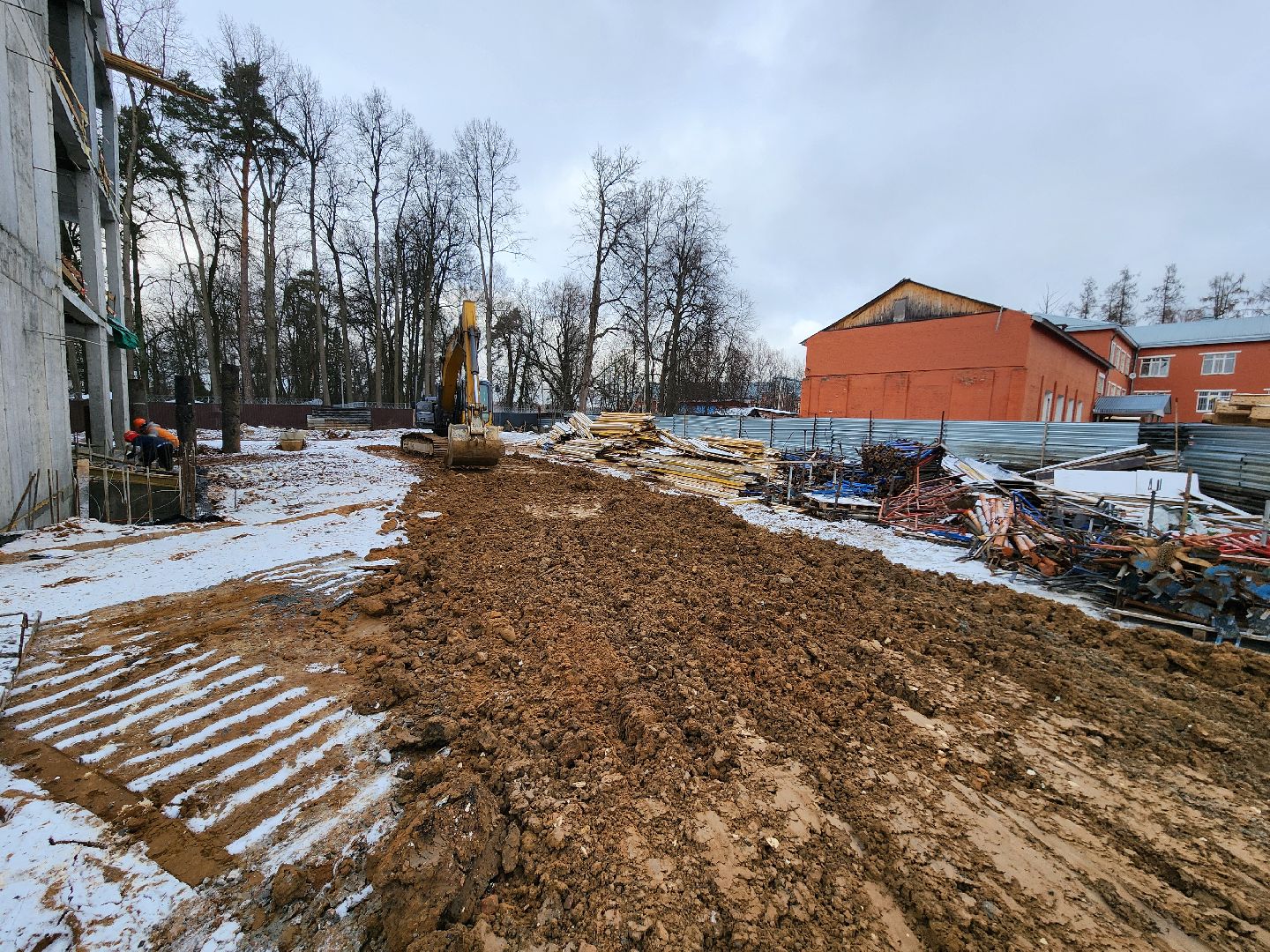 Чехов, поселок Мещерское, психиатрическая больница, лечебный корпус, строительство, реконструкция, временные дороги, обратная засыпка, прокладка дорог, дорожные работы, земляные работы, вертикалки,