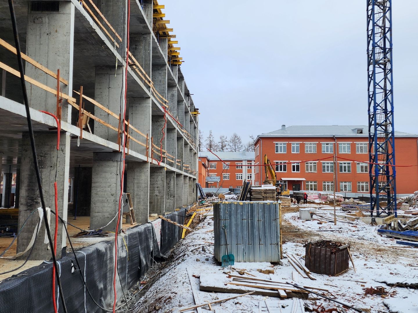 Чехов, поселок Мещерское, психиатрическая больница, лечебный корпус, строительство, реконструкция, временные дороги, обратная засыпка, прокладка дорог, дорожные работы, земляные работы, вертикалки,