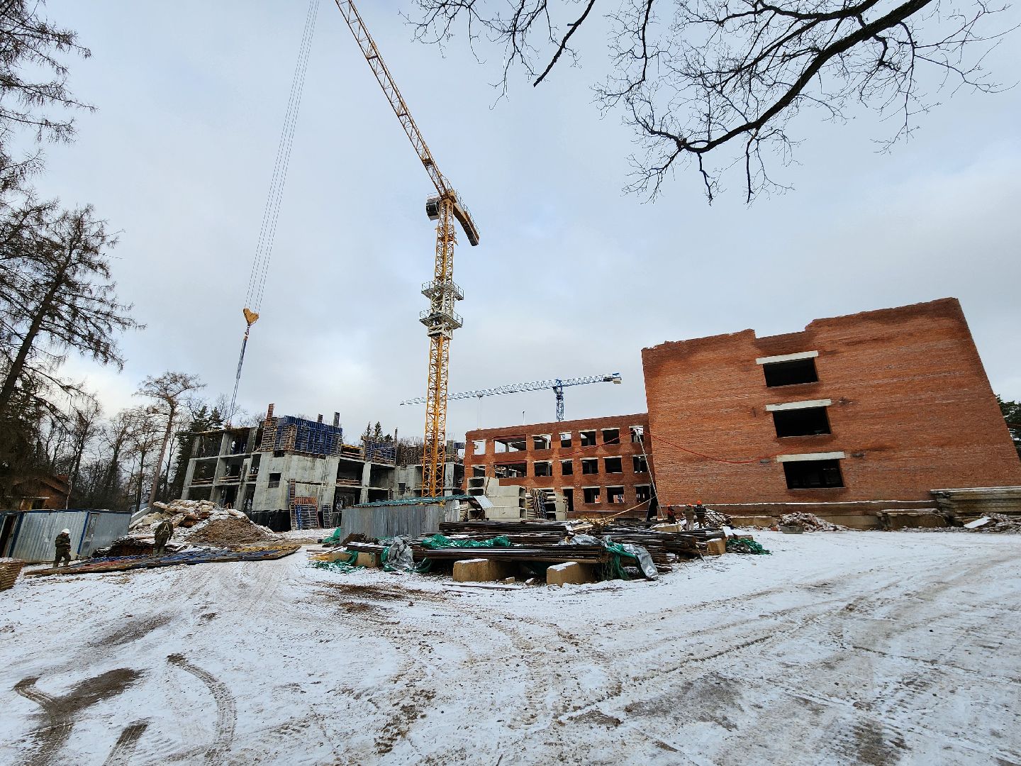 Чехов, поселок Мещерское, психиатрическая больница, лечебный корпус, строительство, реконструкция, временные дороги, обратная засыпка, прокладка дорог, дорожные работы, земляные работы, вертикалки,