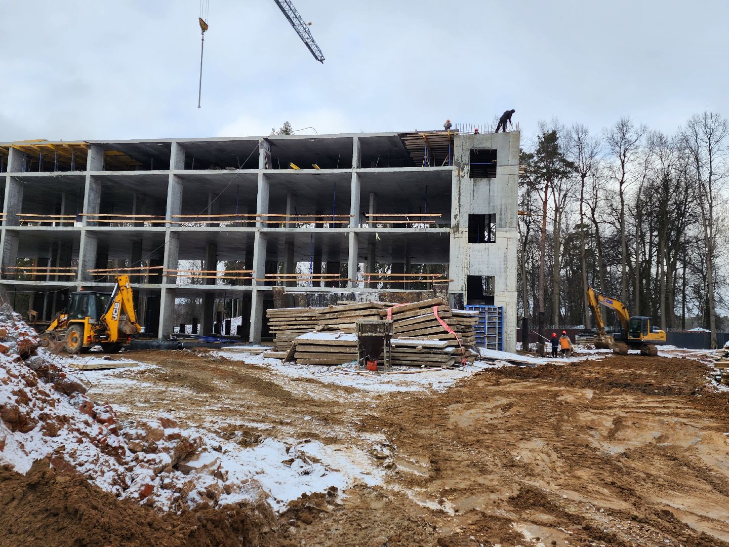 Чехов, поселок Мещерское, психиатрическая больница, лечебный корпус, строительство, реконструкция, временные дороги, обратная засыпка, прокладка дорог, дорожные работы, земляные работы, вертикалки,