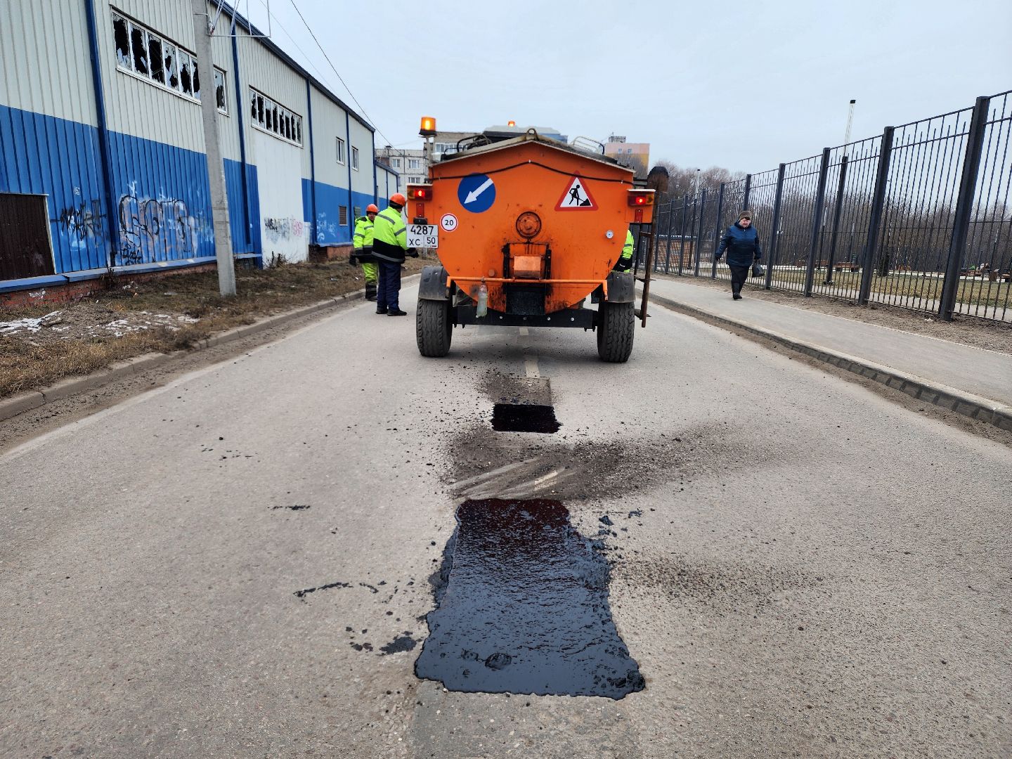 Луховицы, ямочный ремонт дорог, вертикалки