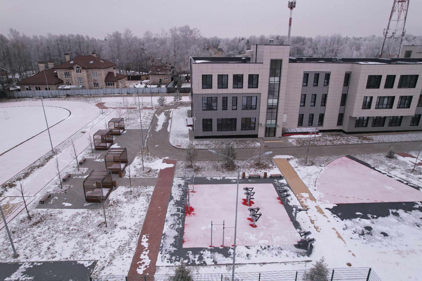 видео с коптера, Физико-математический лицей, сергиев посад,