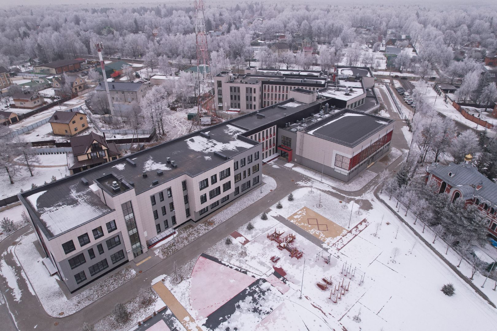 видео с коптера, Физико-математический лицей, сергиев посад,