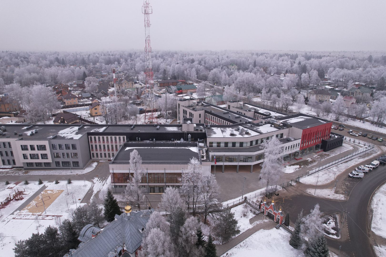 видео с коптера, Физико-математический лицей, сергиев посад,