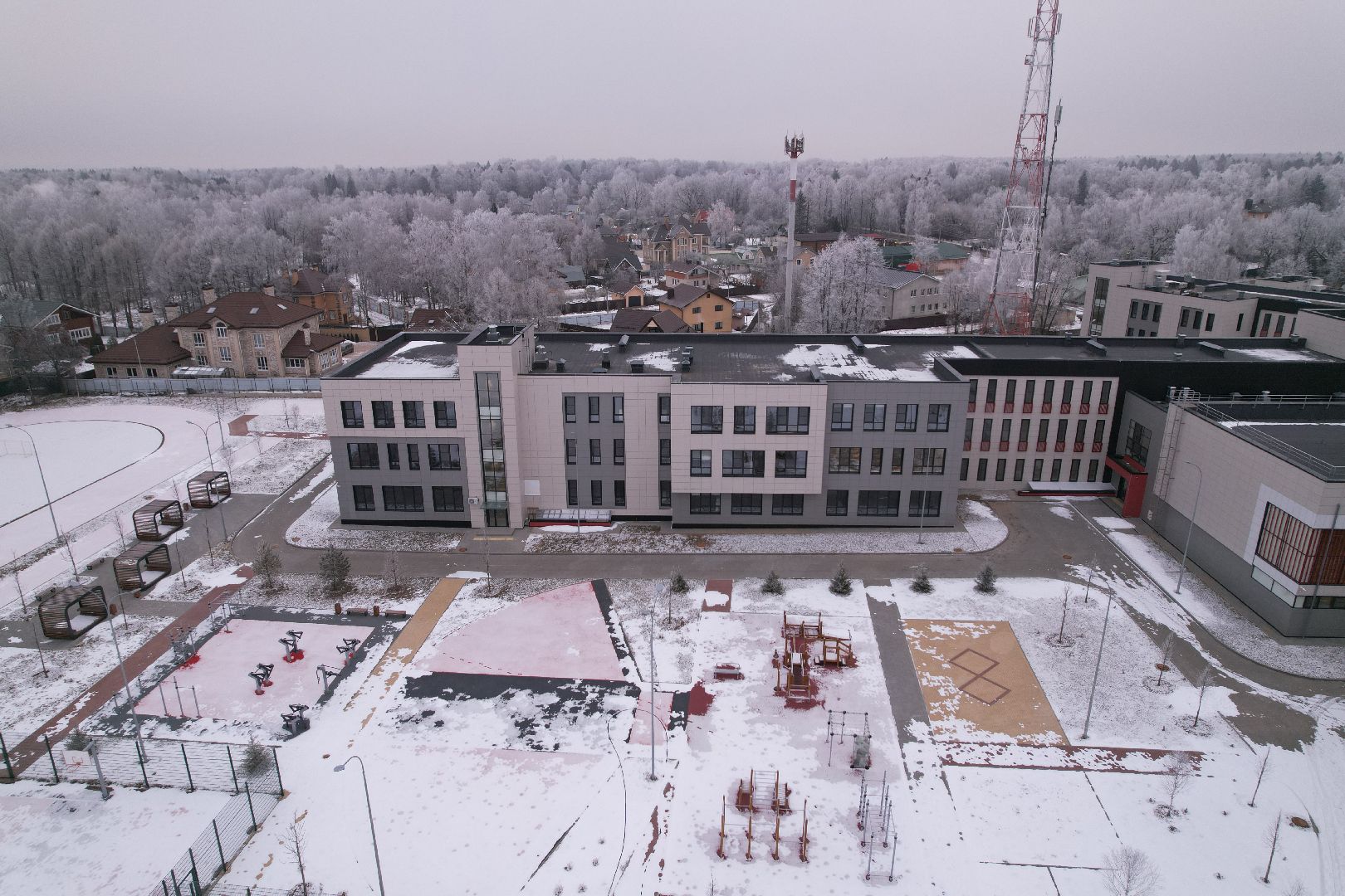 видео с коптера, Физико-математический лицей, сергиев посад,