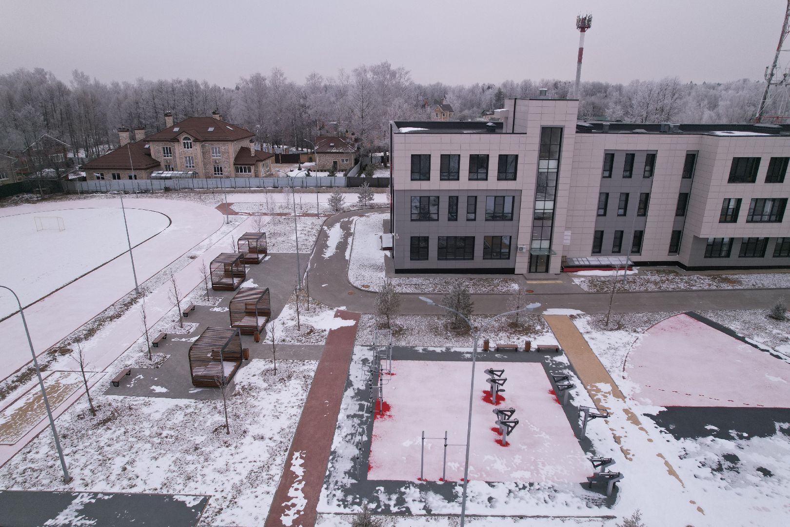 видео с коптера, Физико-математический лицей, сергиев посад,