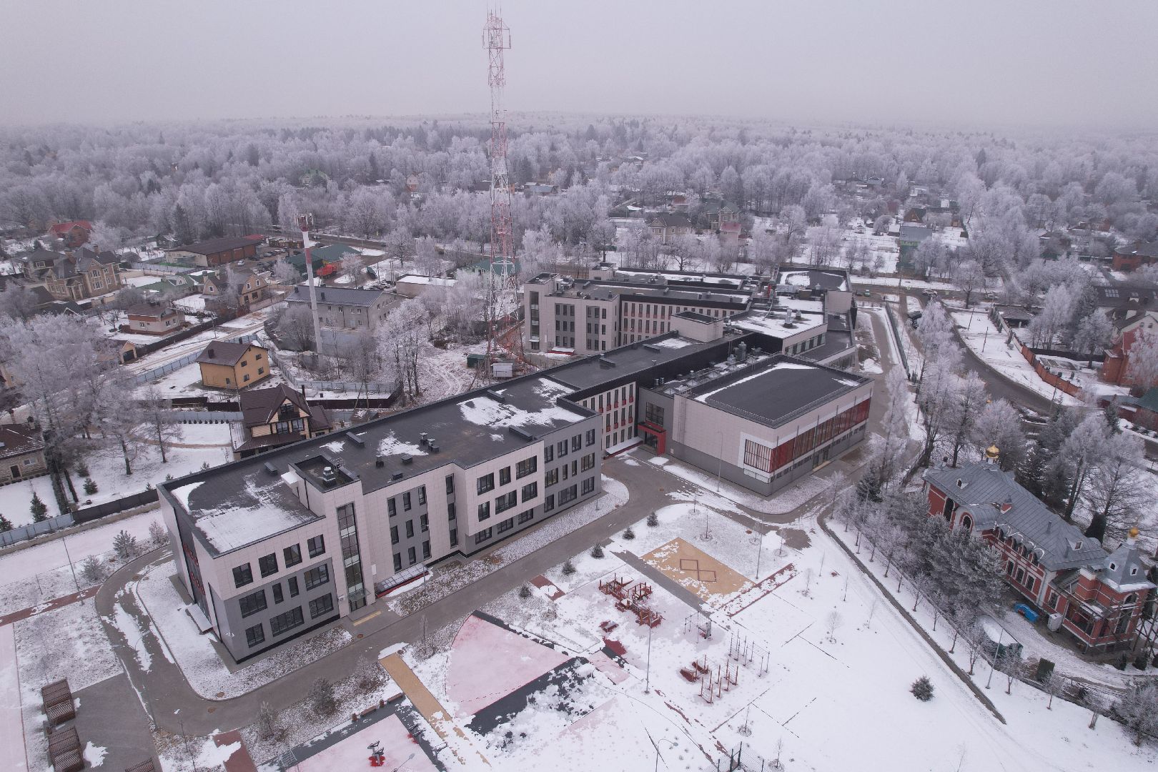 видео с коптера, Физико-математический лицей, сергиев посад,