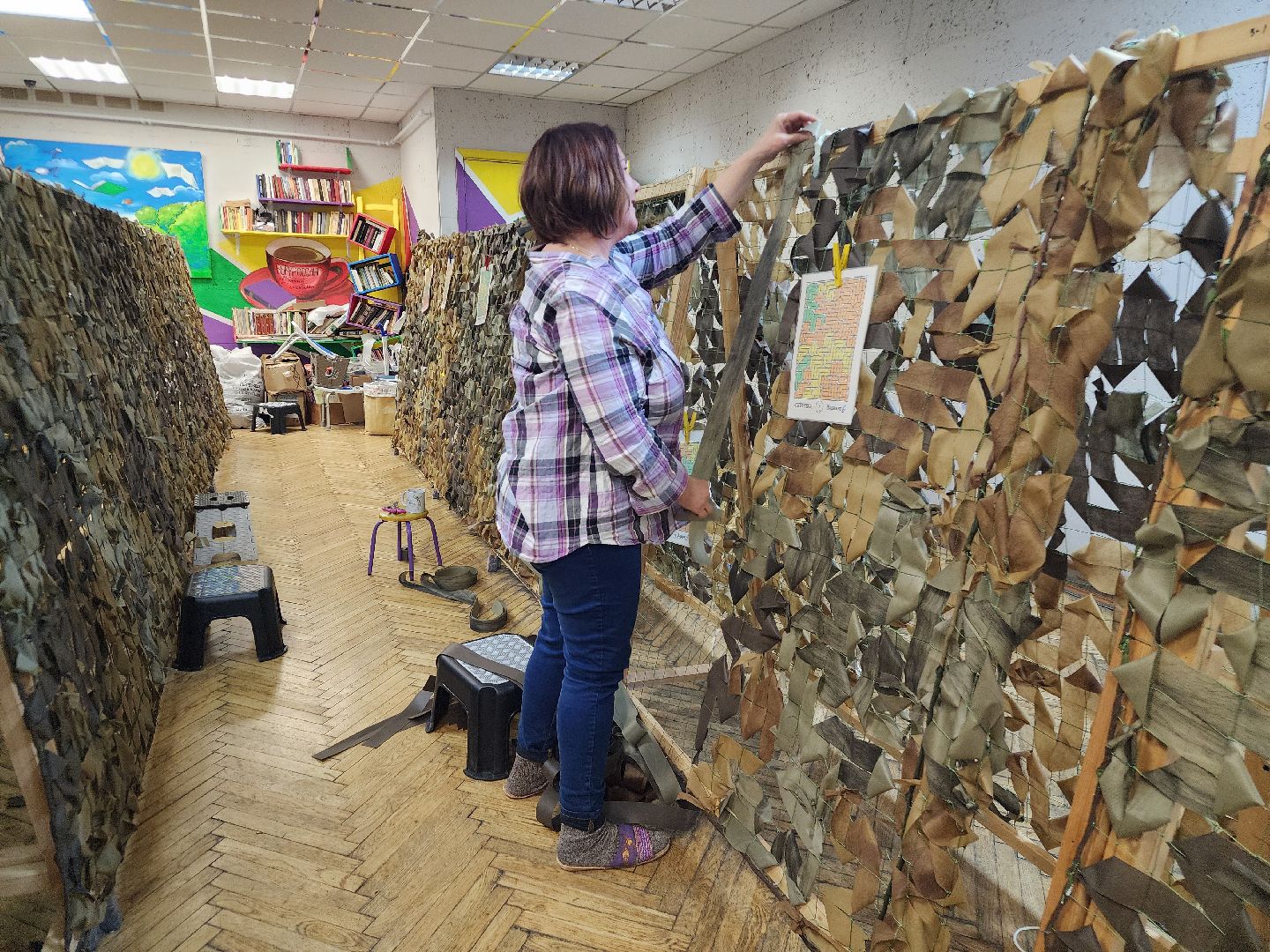 фрязино, волонтеры, гуманитаная помощь, маскировочные сети, плетение масксетей,