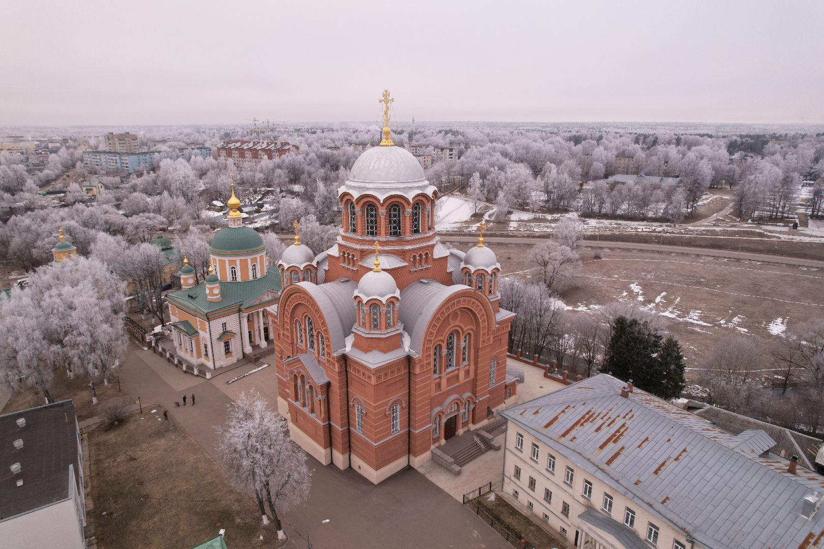 видео с коптера, женский монастырь, хотьково, школа-пансион,