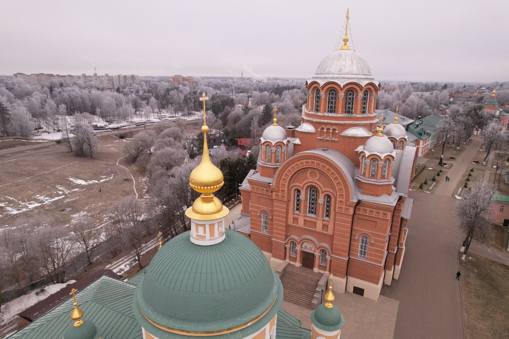 видео с коптера, женский монастырь, хотьково, школа-пансион,