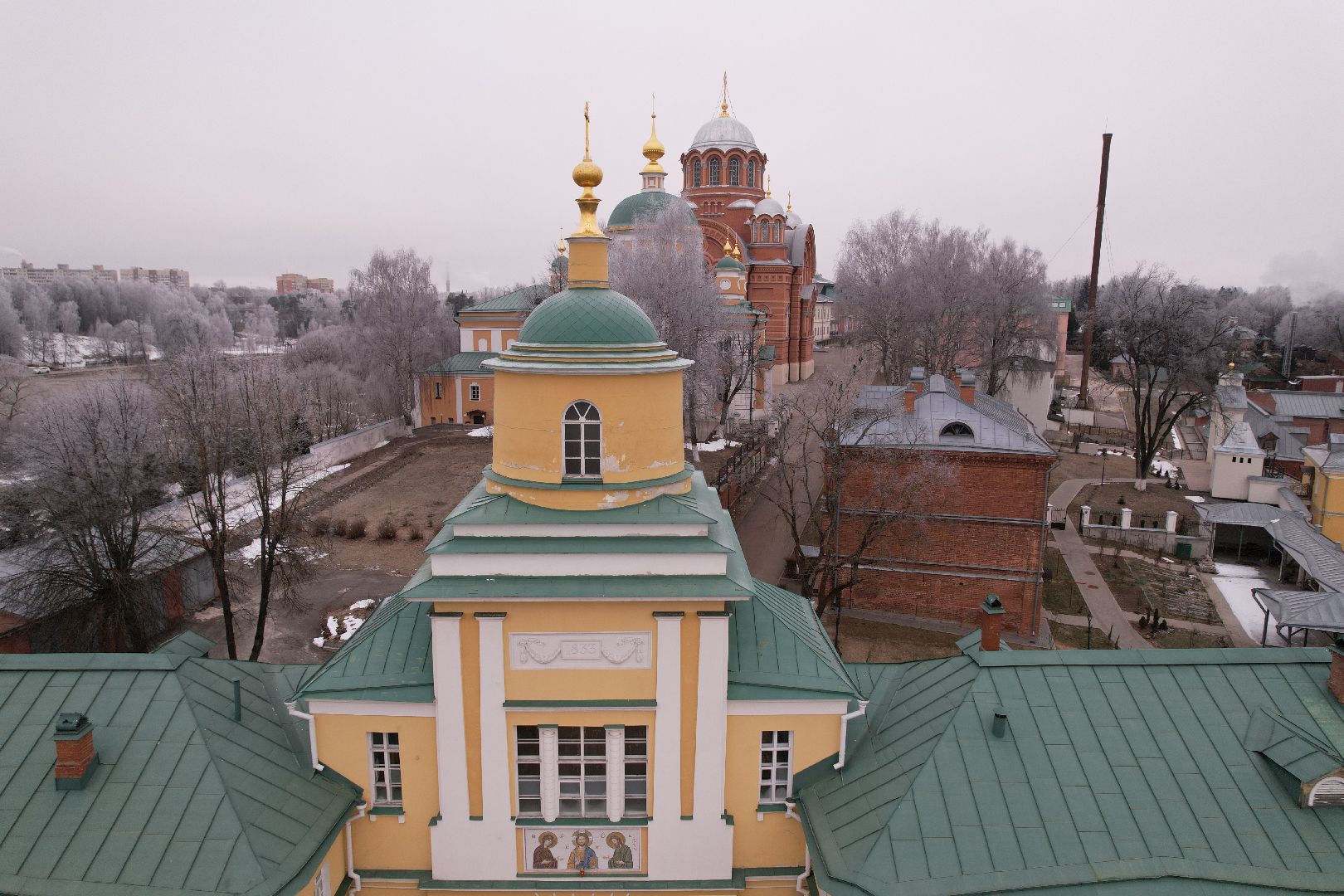 видео с коптера, женский монастырь, хотьково, школа-пансион,