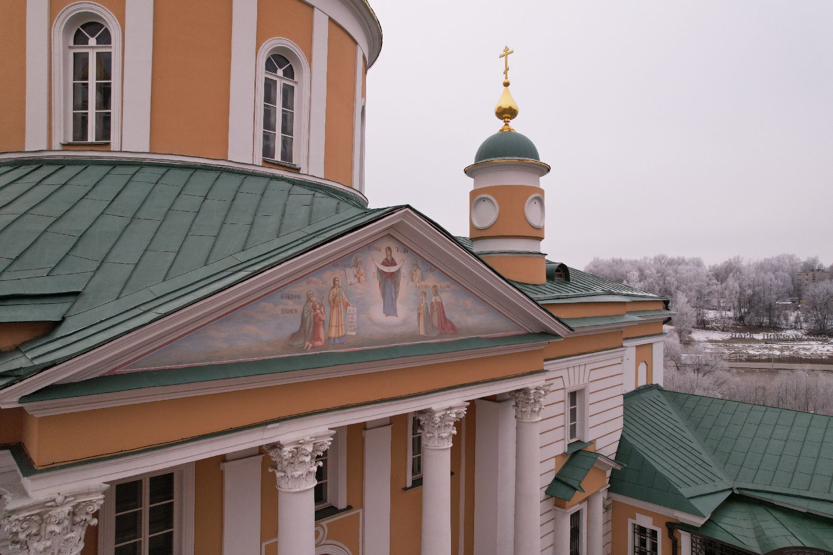 видео с коптера, женский монастырь, хотьково, школа-пансион,