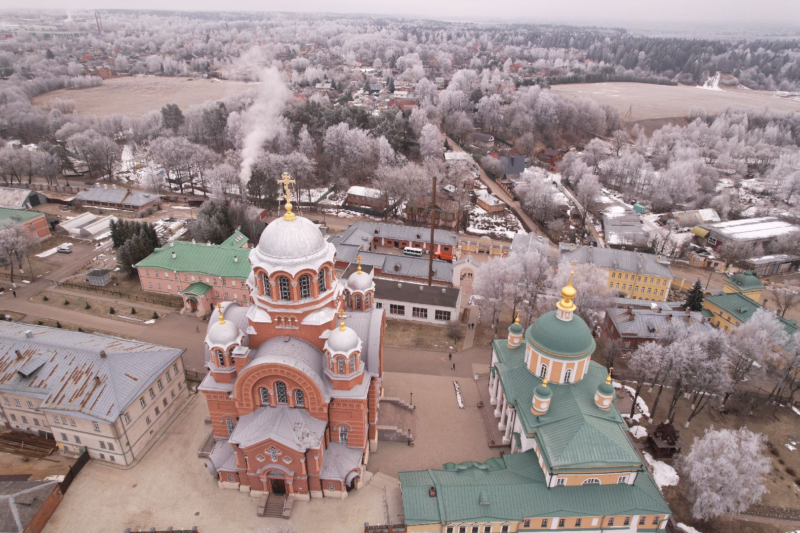 видео с коптера, женский монастырь, хотьково, школа-пансион,