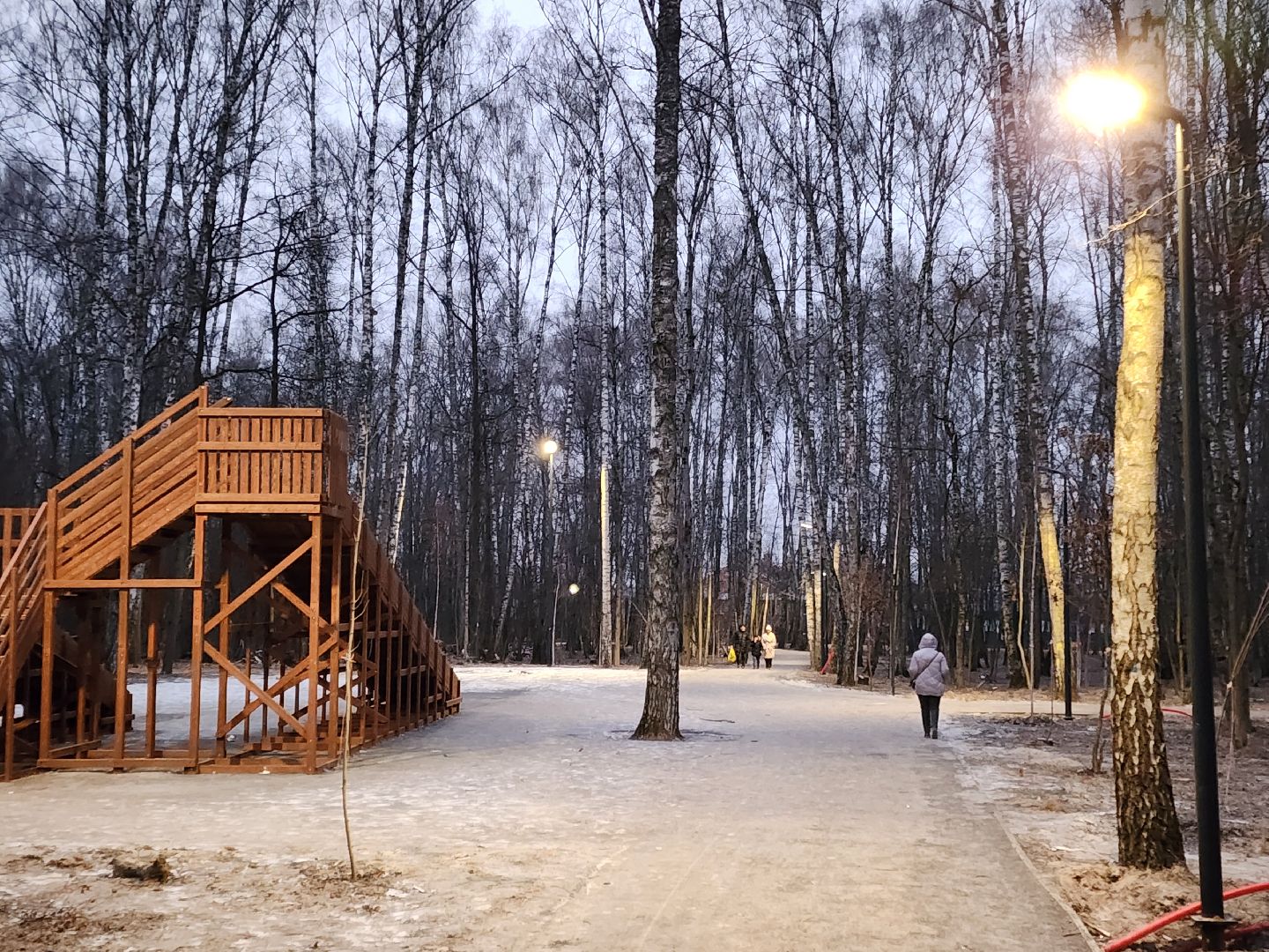 Чехов, микрорайон Губернский, лесопарк, строительство, благоустройство, наружное освещение, уличное освещение, фонари,