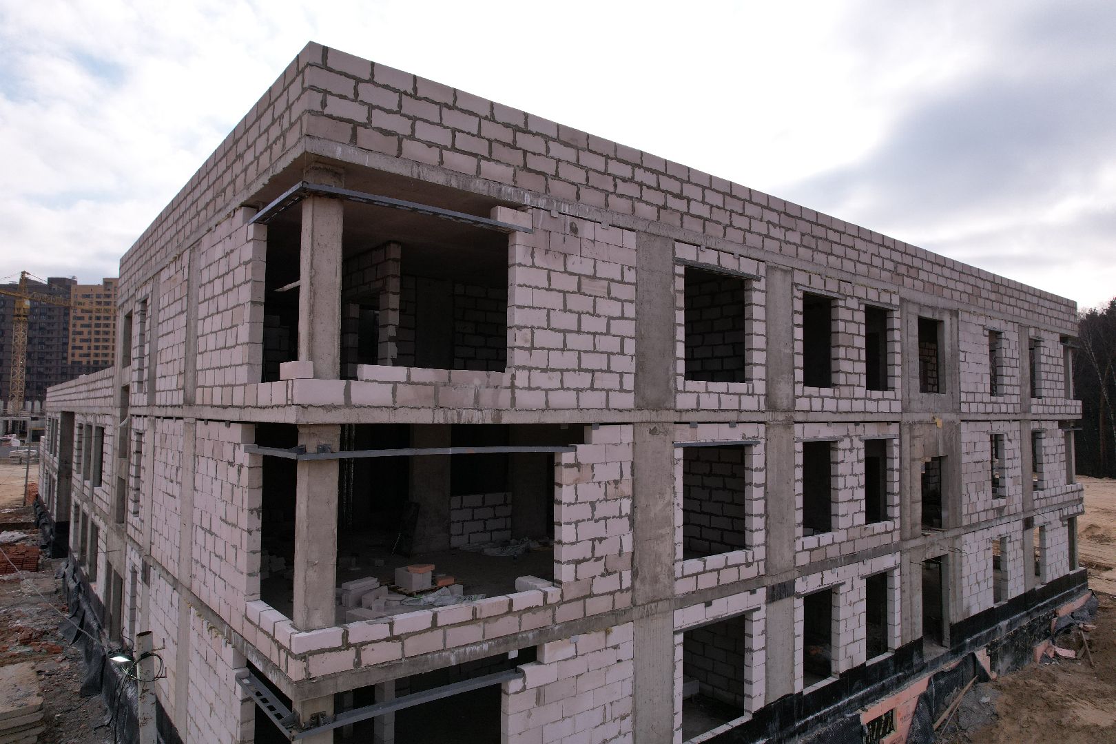 видео с коптера, люберцы, детский сад, строительство,