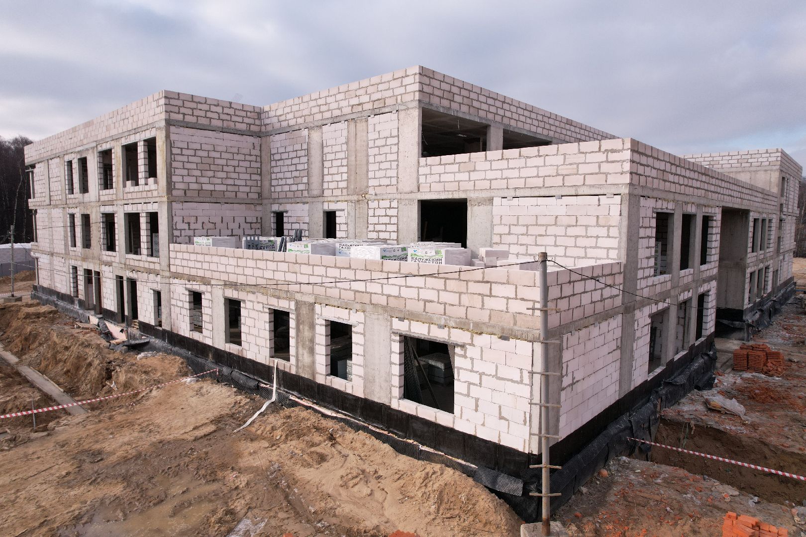 видео с коптера, люберцы, детский сад, строительство,