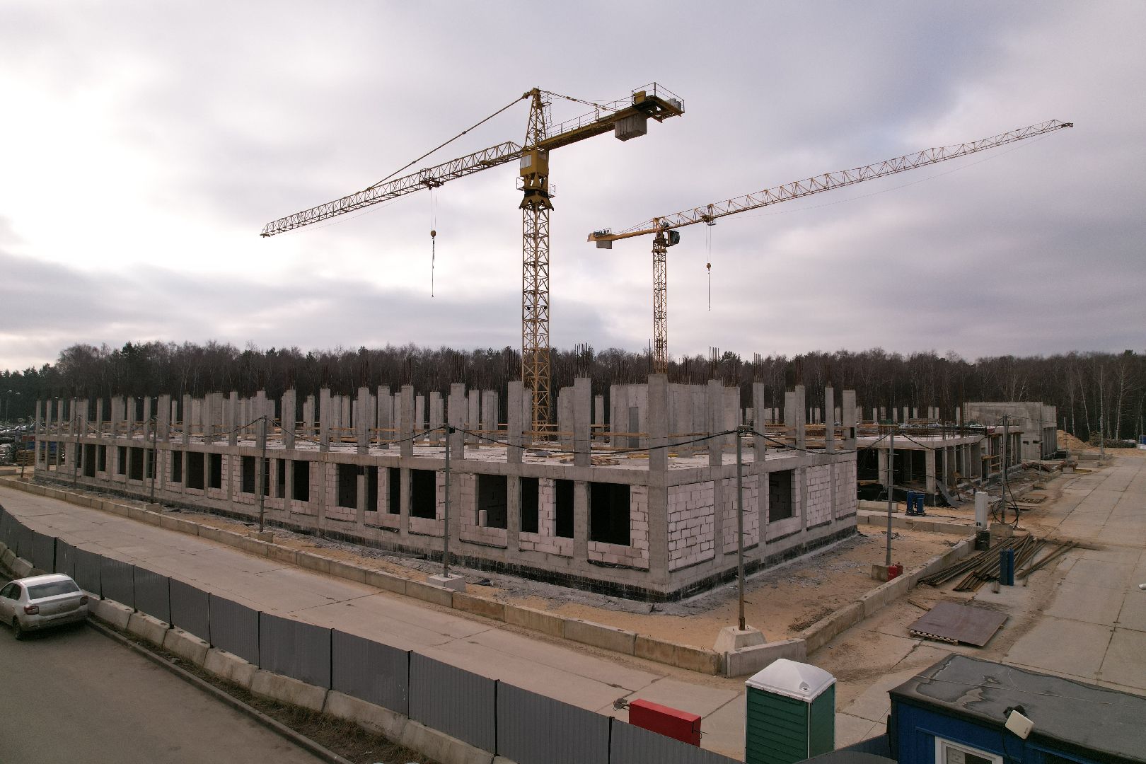 видео с коптера, школа, люберцы, строительство,