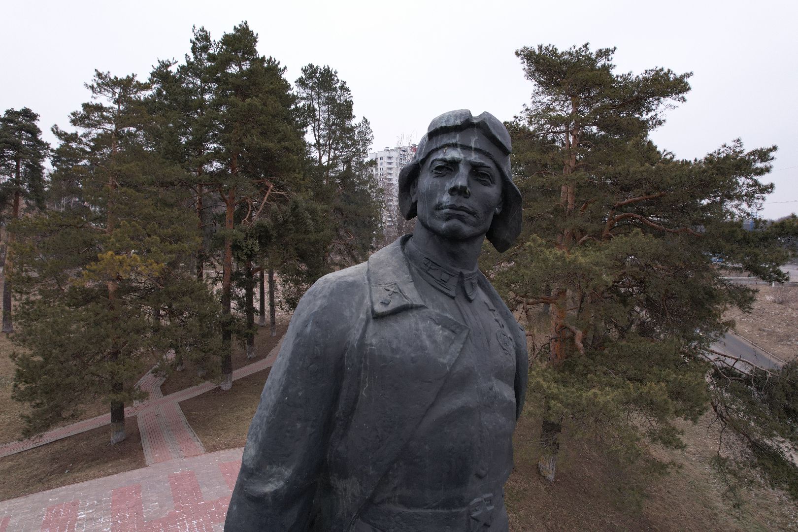 видео с коптера, подольск, памятник Талалихину,