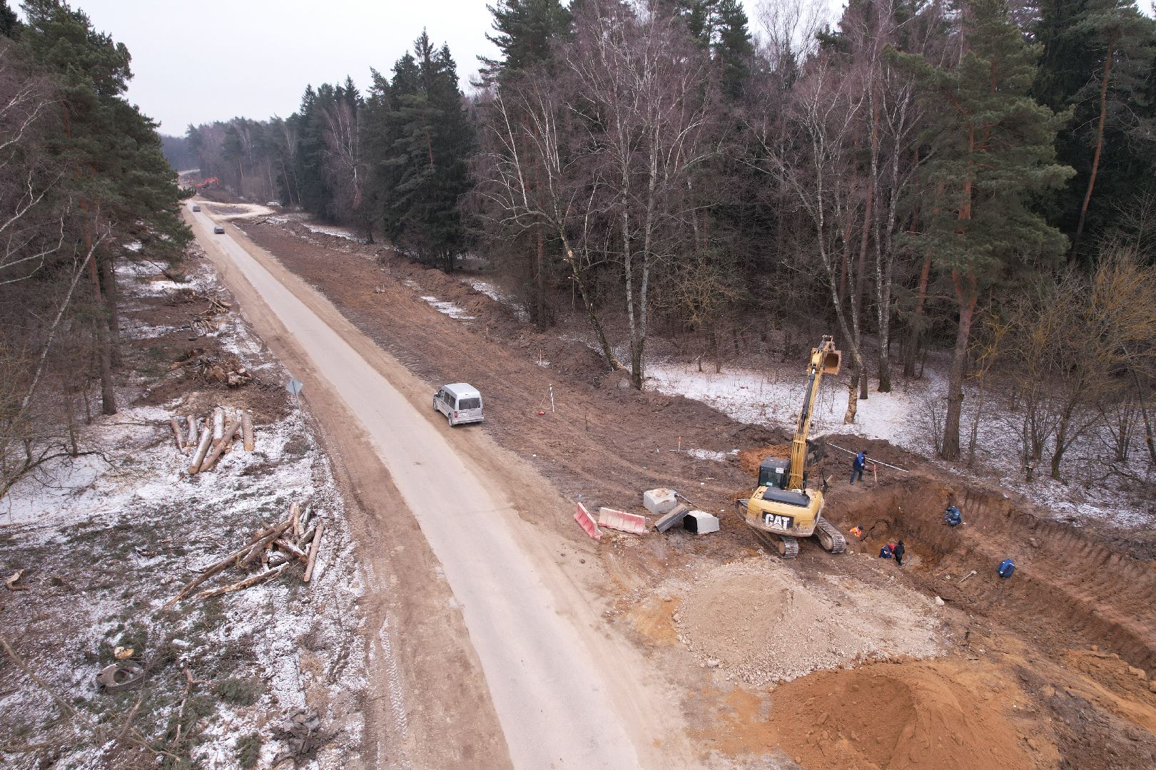 видео с коптера, дороги, подольск, строительство,