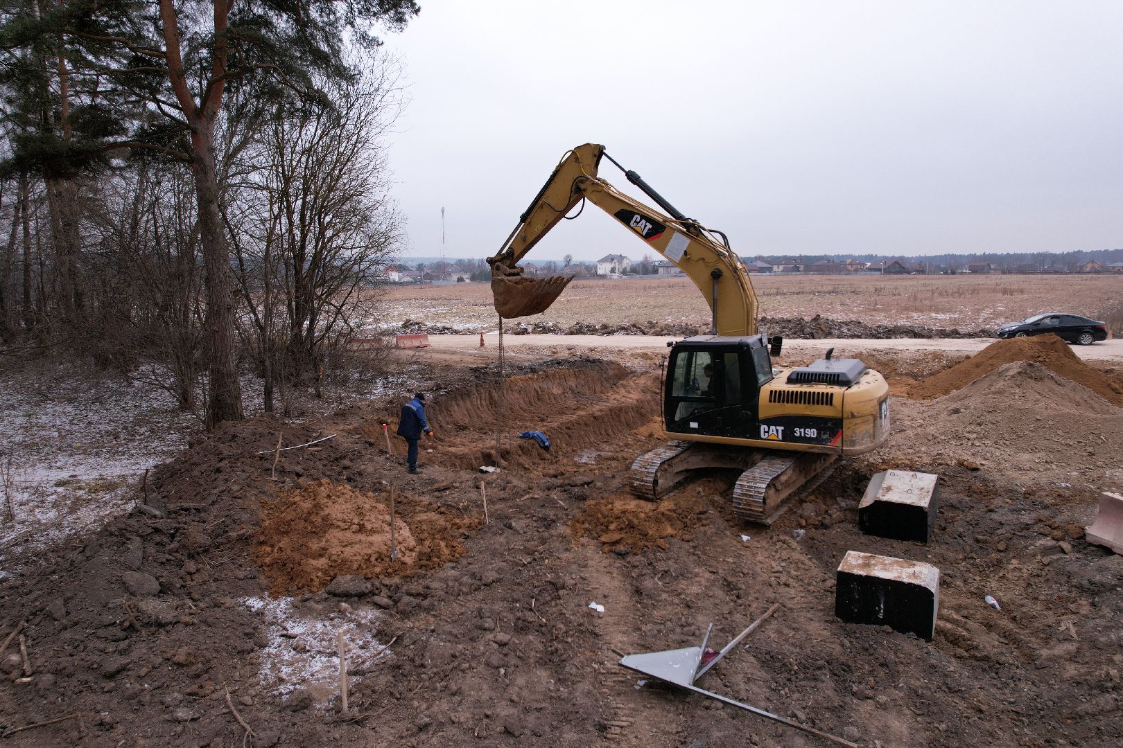 видео с коптера, дороги, подольск, строительство,