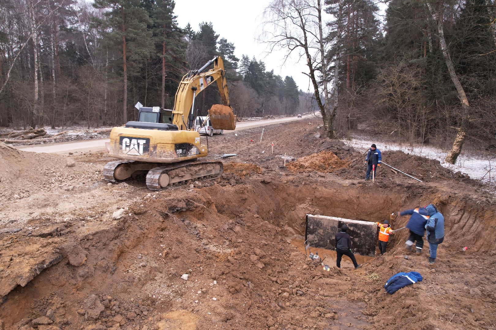 видео с коптера, дороги, подольск, строительство,