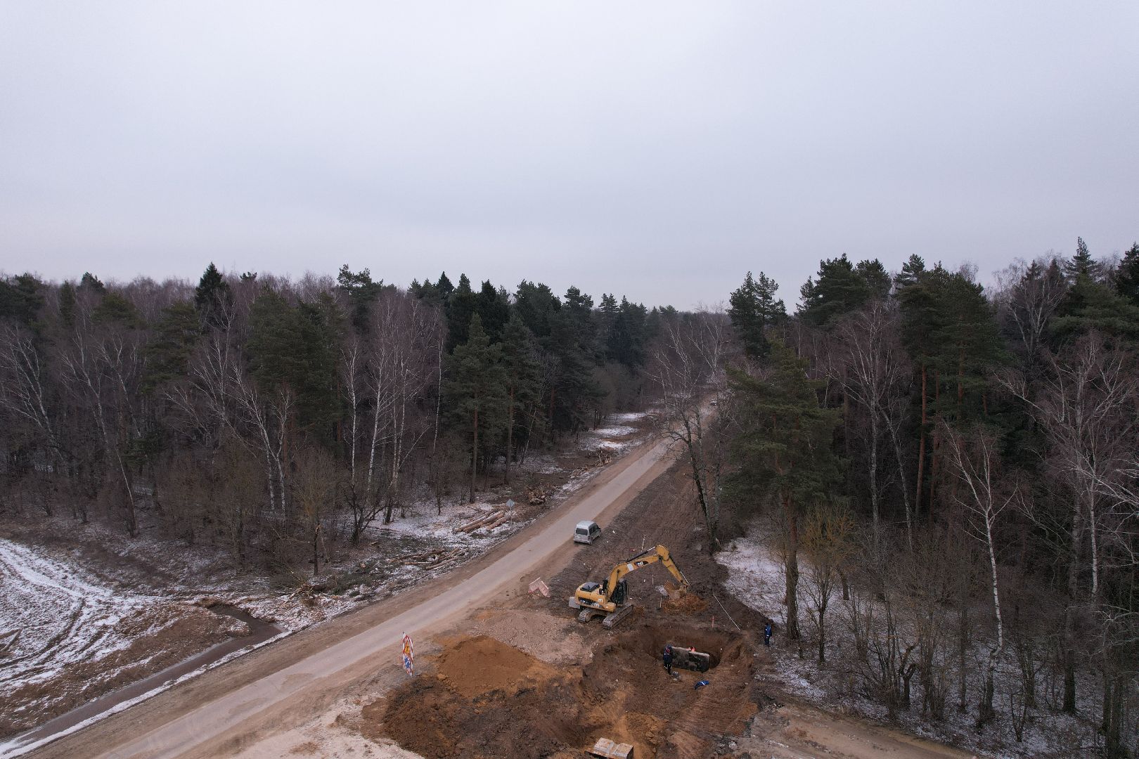видео с коптера, дороги, подольск, строительство,