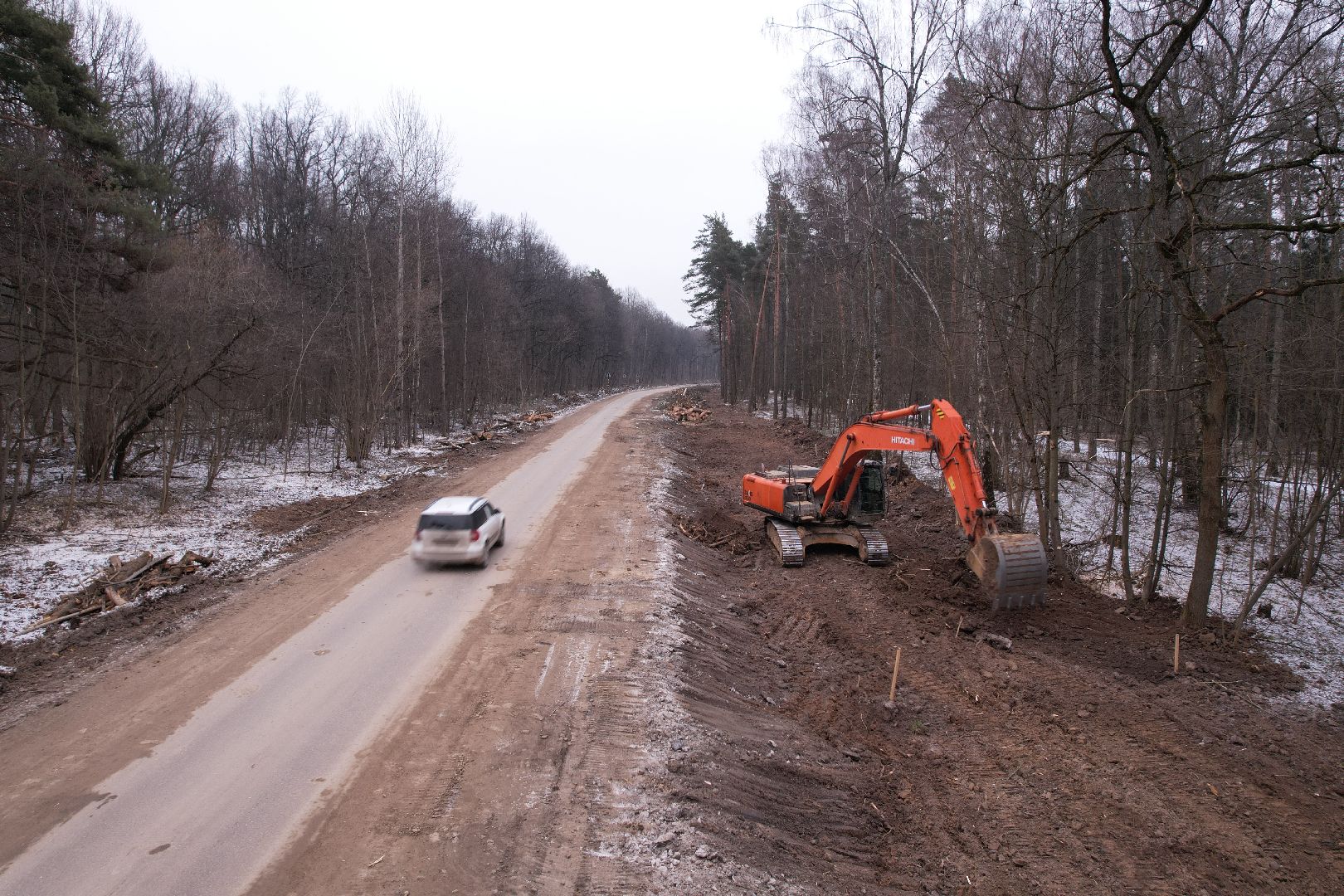 видео с коптера, дороги, подольск, строительство,