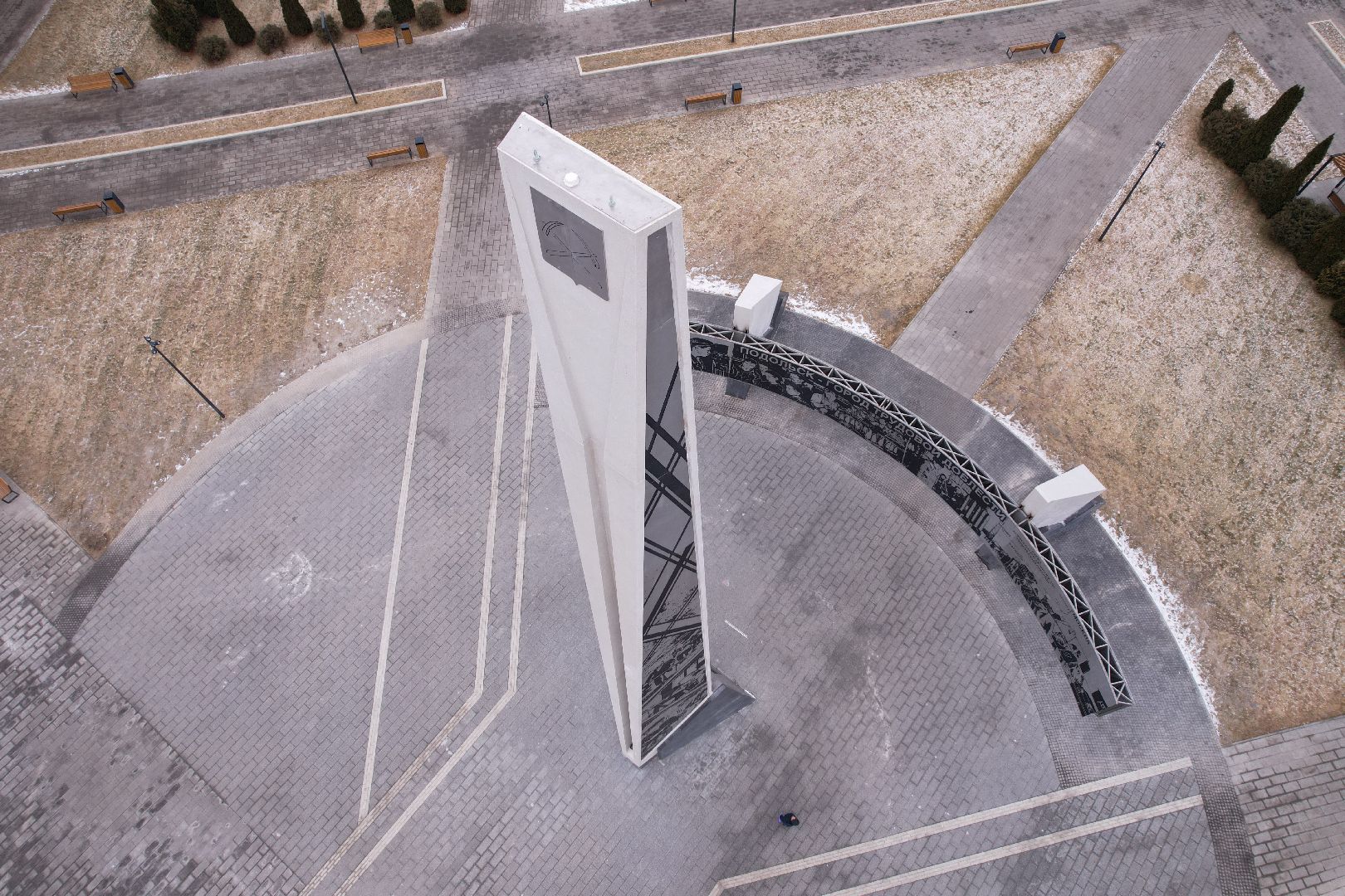 видео с коптера, подольск, стела город трудовой доблести,