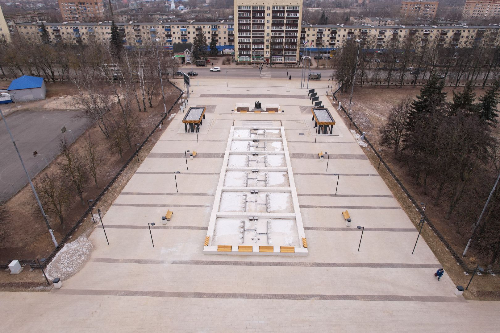 видео с коптера, воскресенск, ледовый дворец химик, благоустройство,