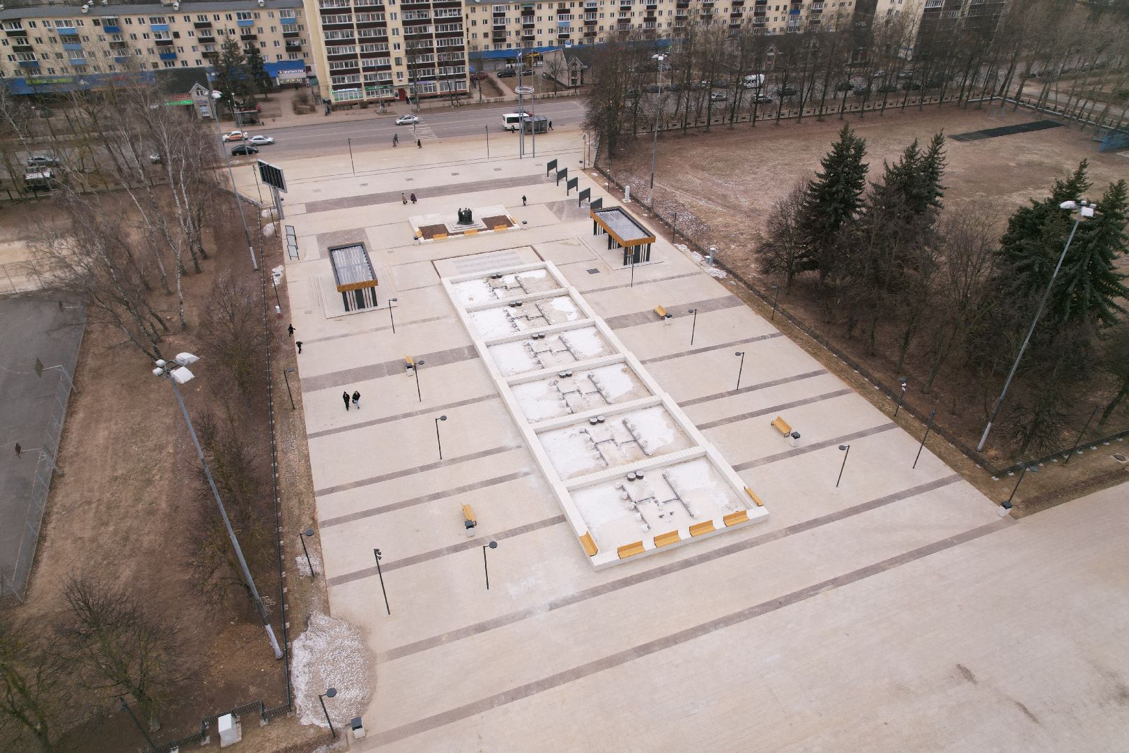 видео с коптера, воскресенск, ледовый дворец химик, благоустройство,