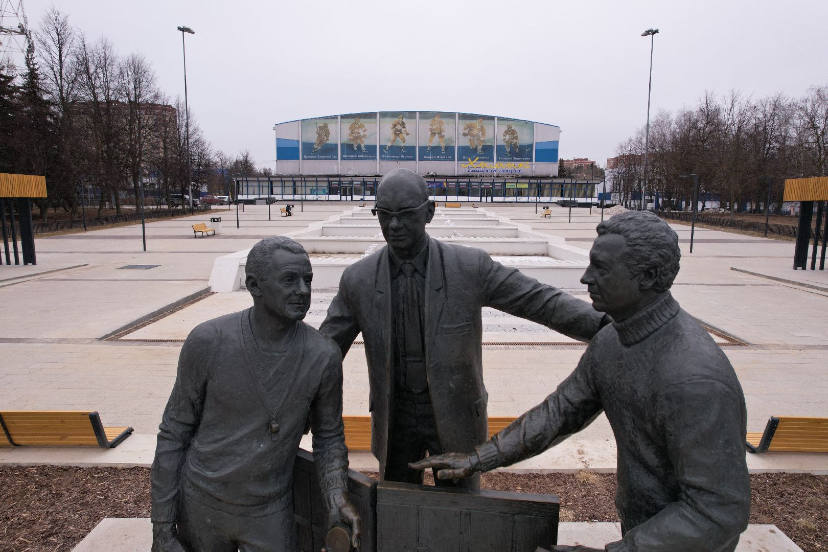видео с коптера, воскресенск, ледовый дворец химик, благоустройство,