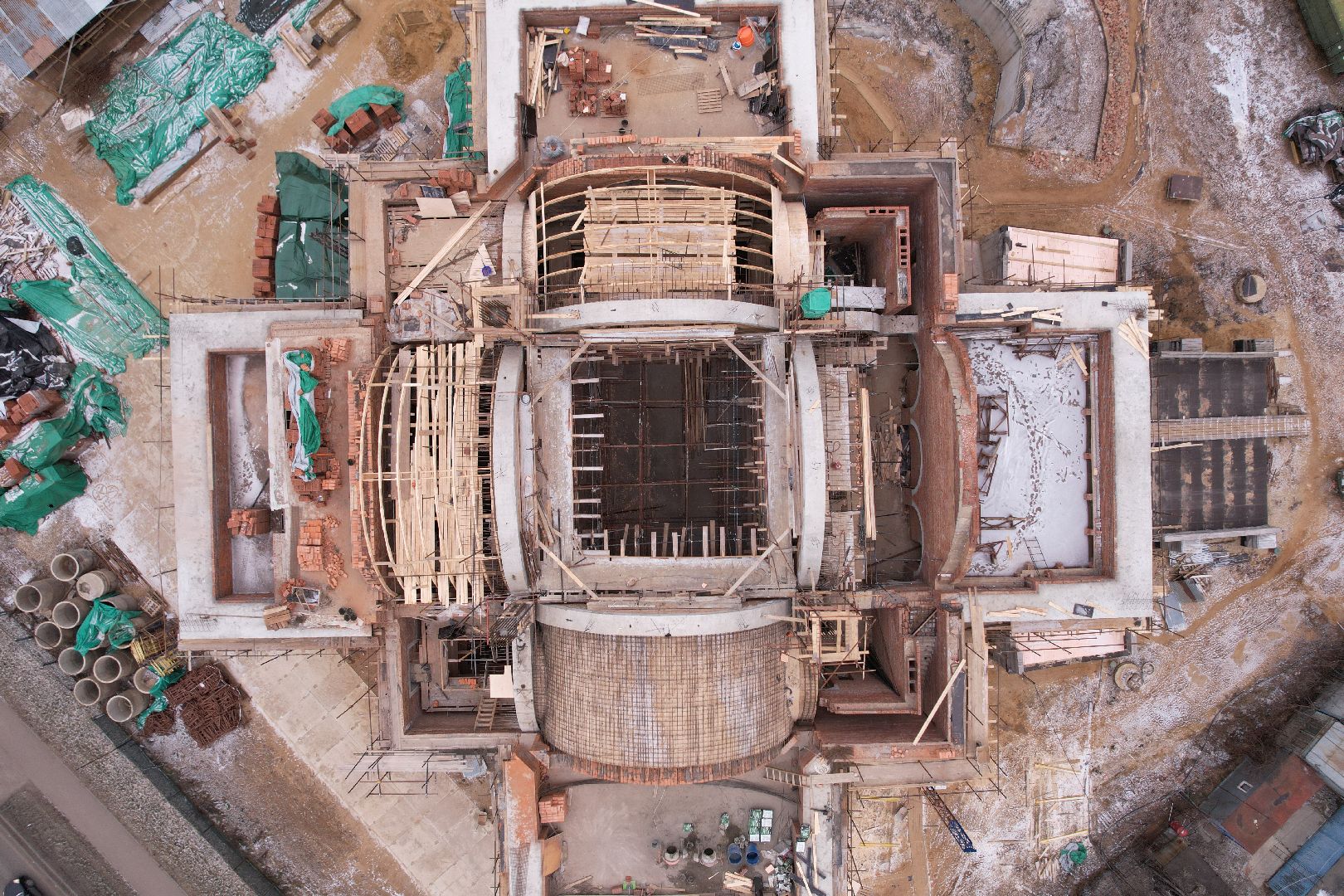 видео с коптера, подольск, строительство храма,