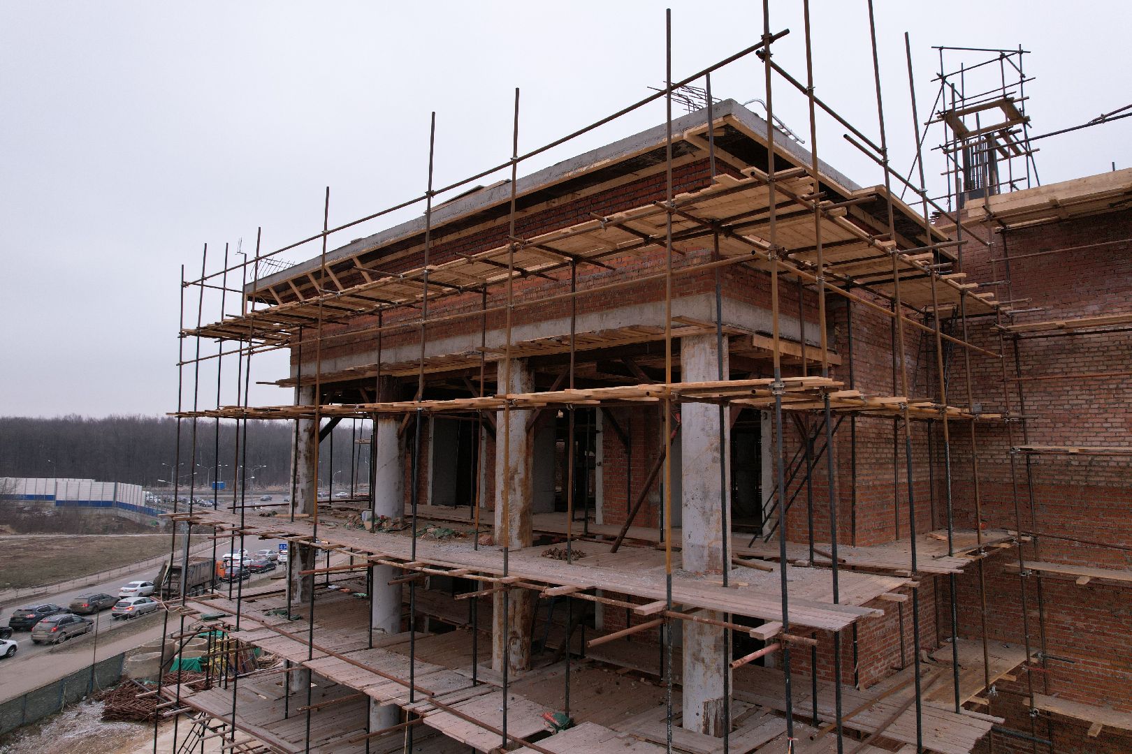 видео с коптера, подольск, строительство храма,