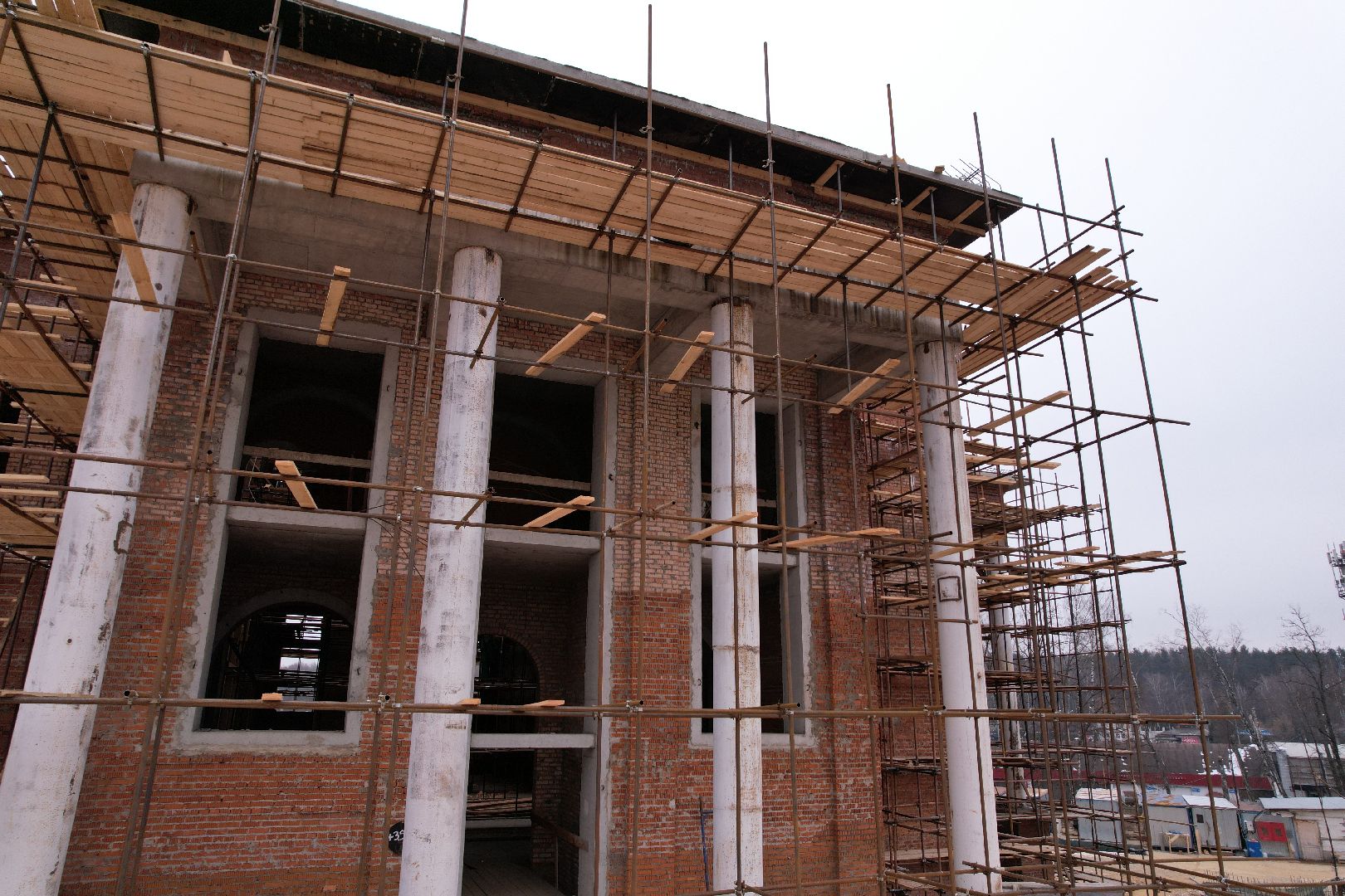 видео с коптера, подольск, строительство храма,