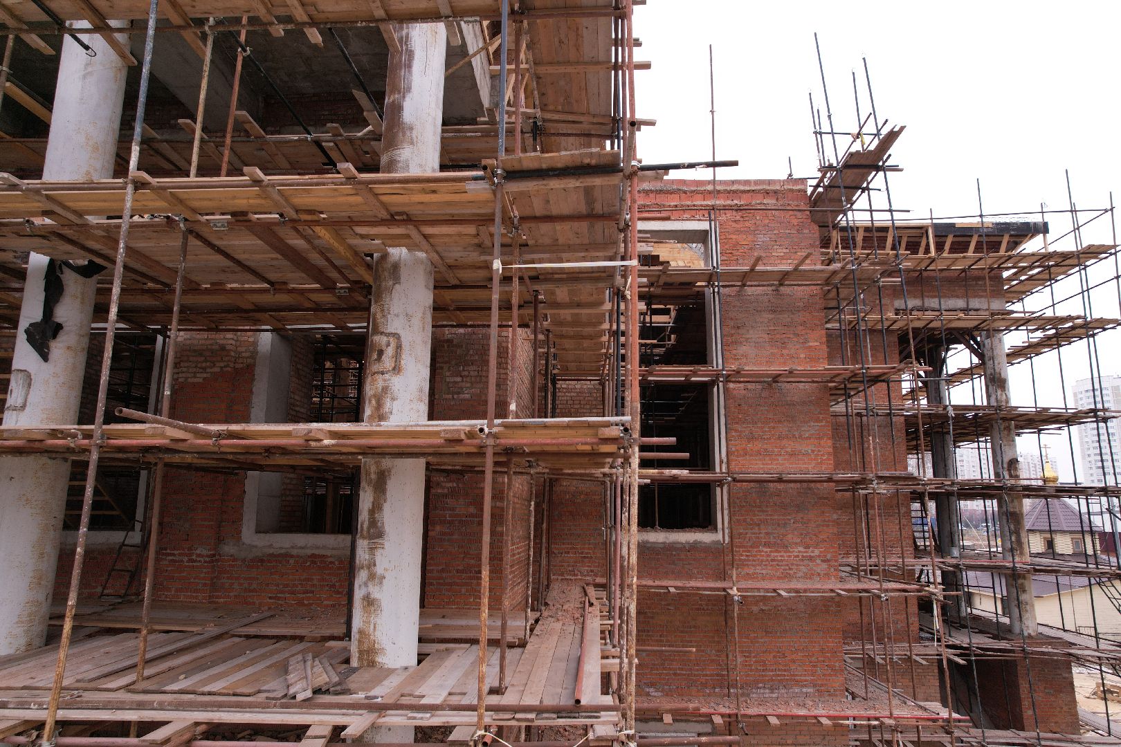 видео с коптера, подольск, строительство храма,