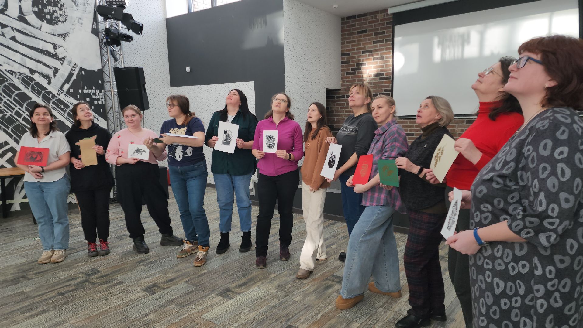 Черноголовка, Учителя, Линогравюра,