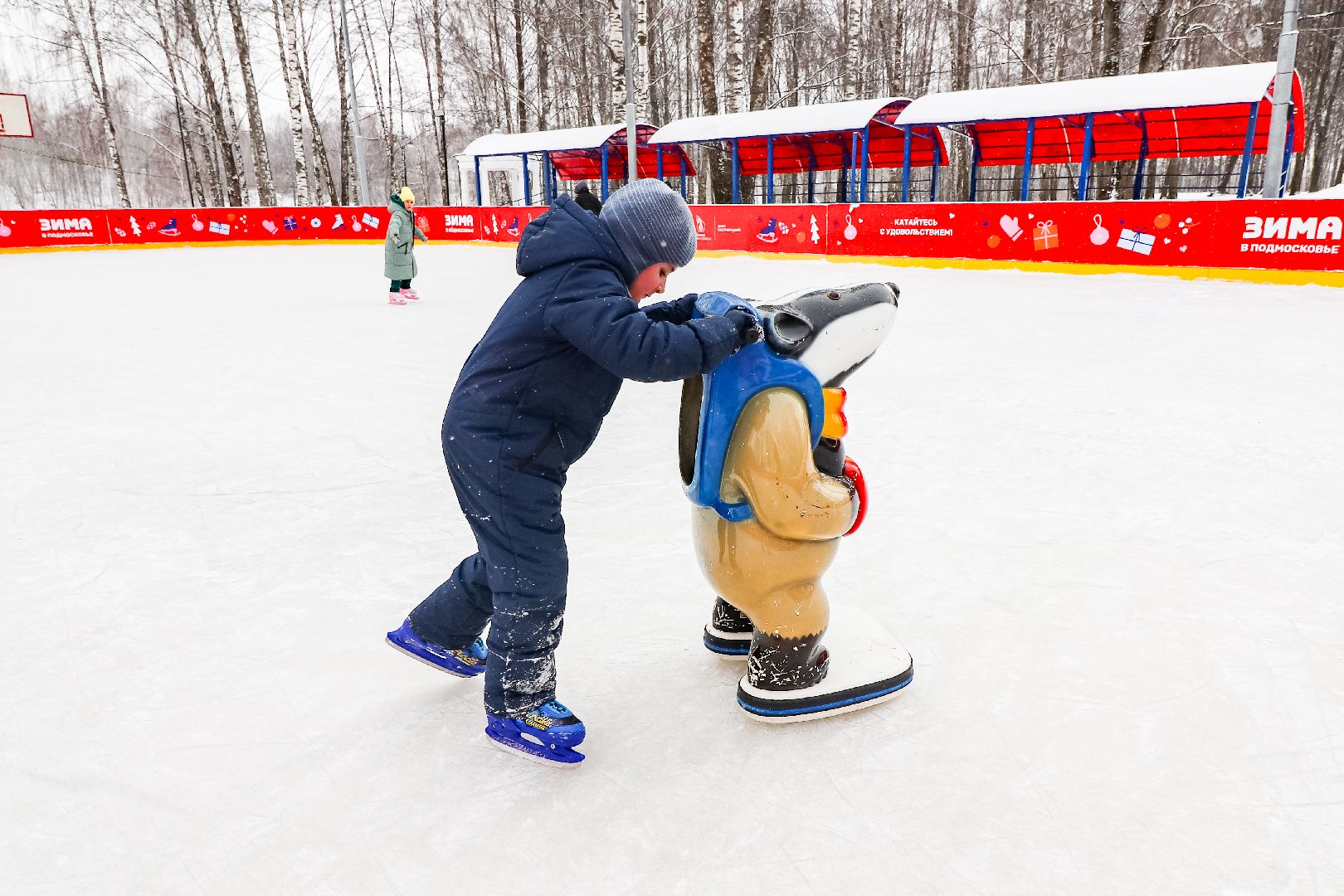 Клин, общество, каток в парке, зима в подмосковье, благоустройство, вертикалки,