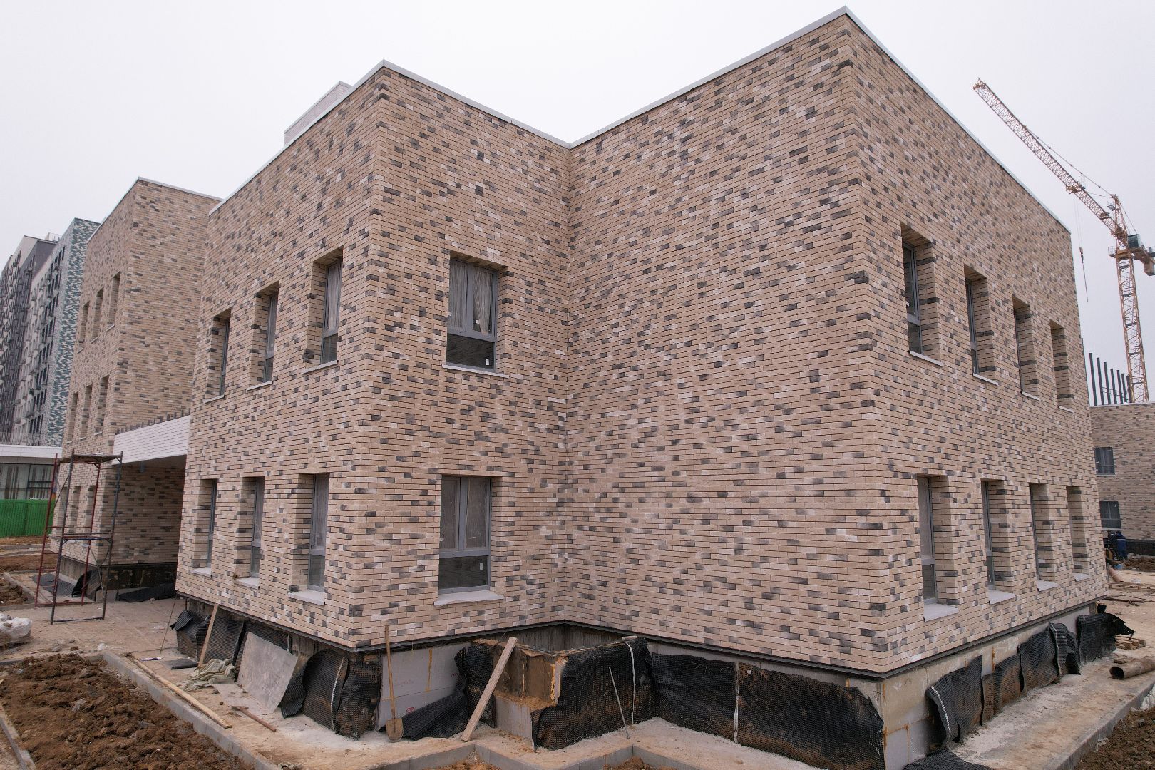 видео с коптера, ленинский городской округ, детский сад, строительство,