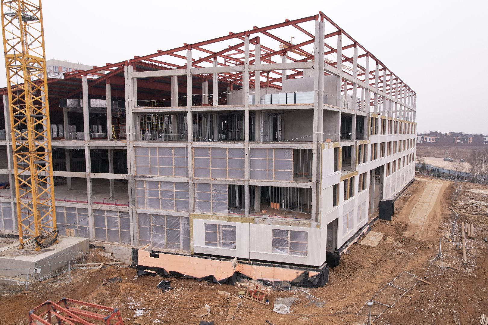 видео с коптера, ленинский городской округ, школа, строительство, жк первый квартал,