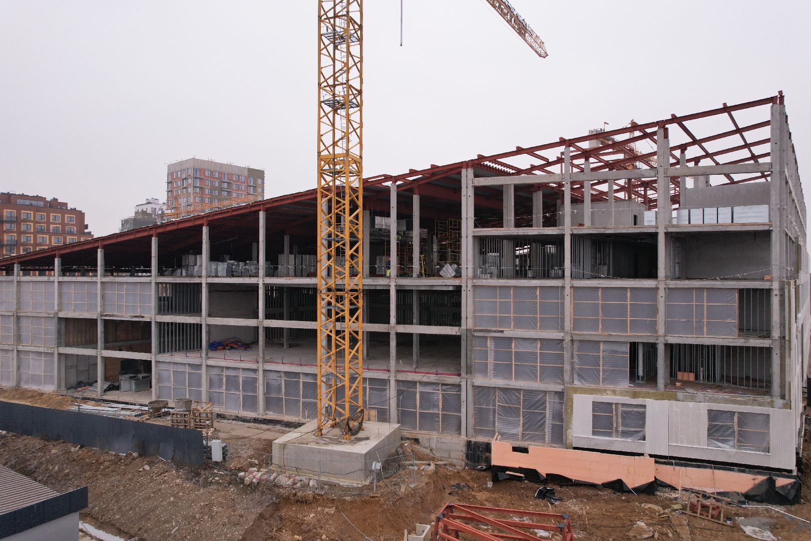 видео с коптера, ленинский городской округ, школа, строительство, жк первый квартал,