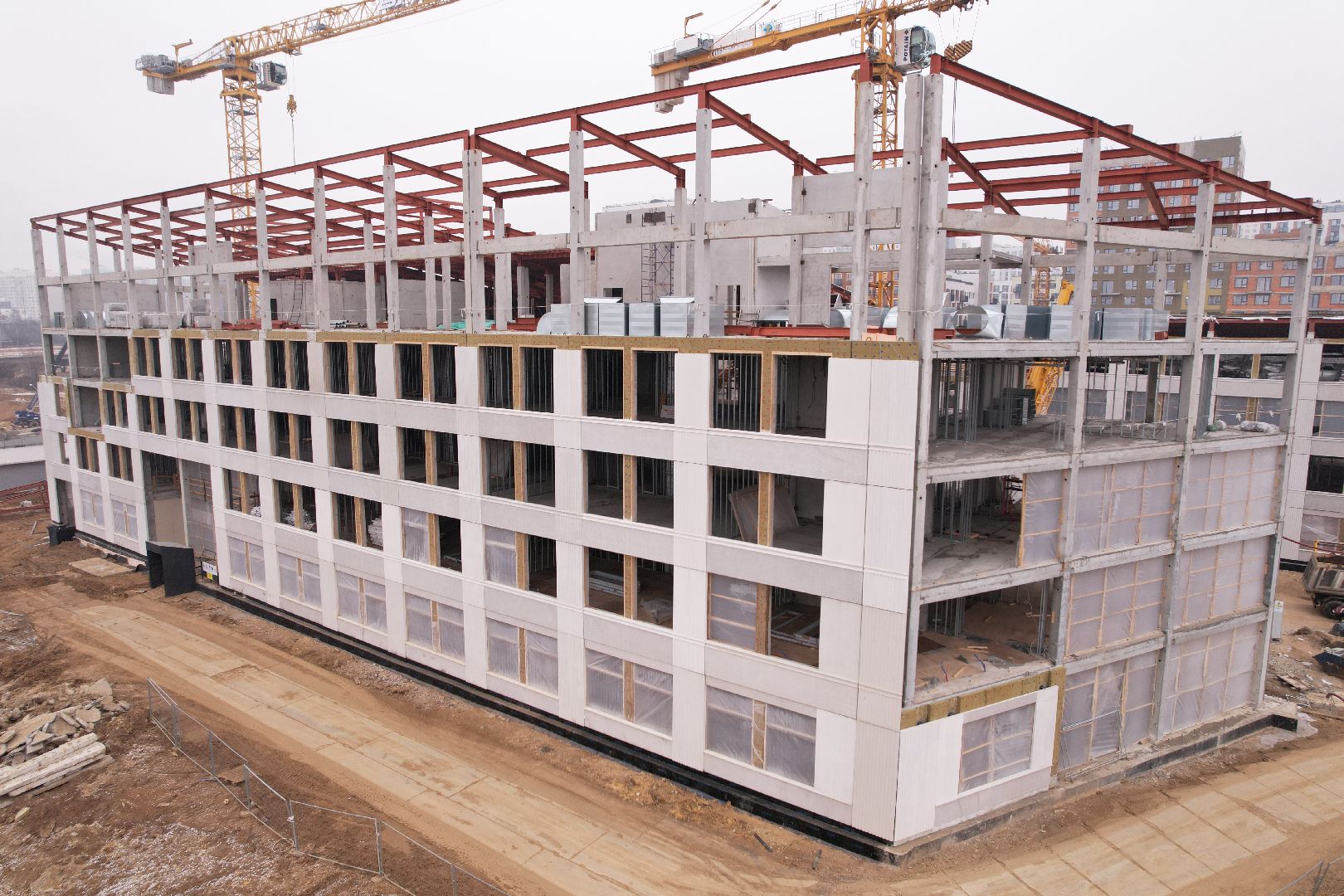 видео с коптера, ленинский городской округ, школа, строительство, жк первый квартал,